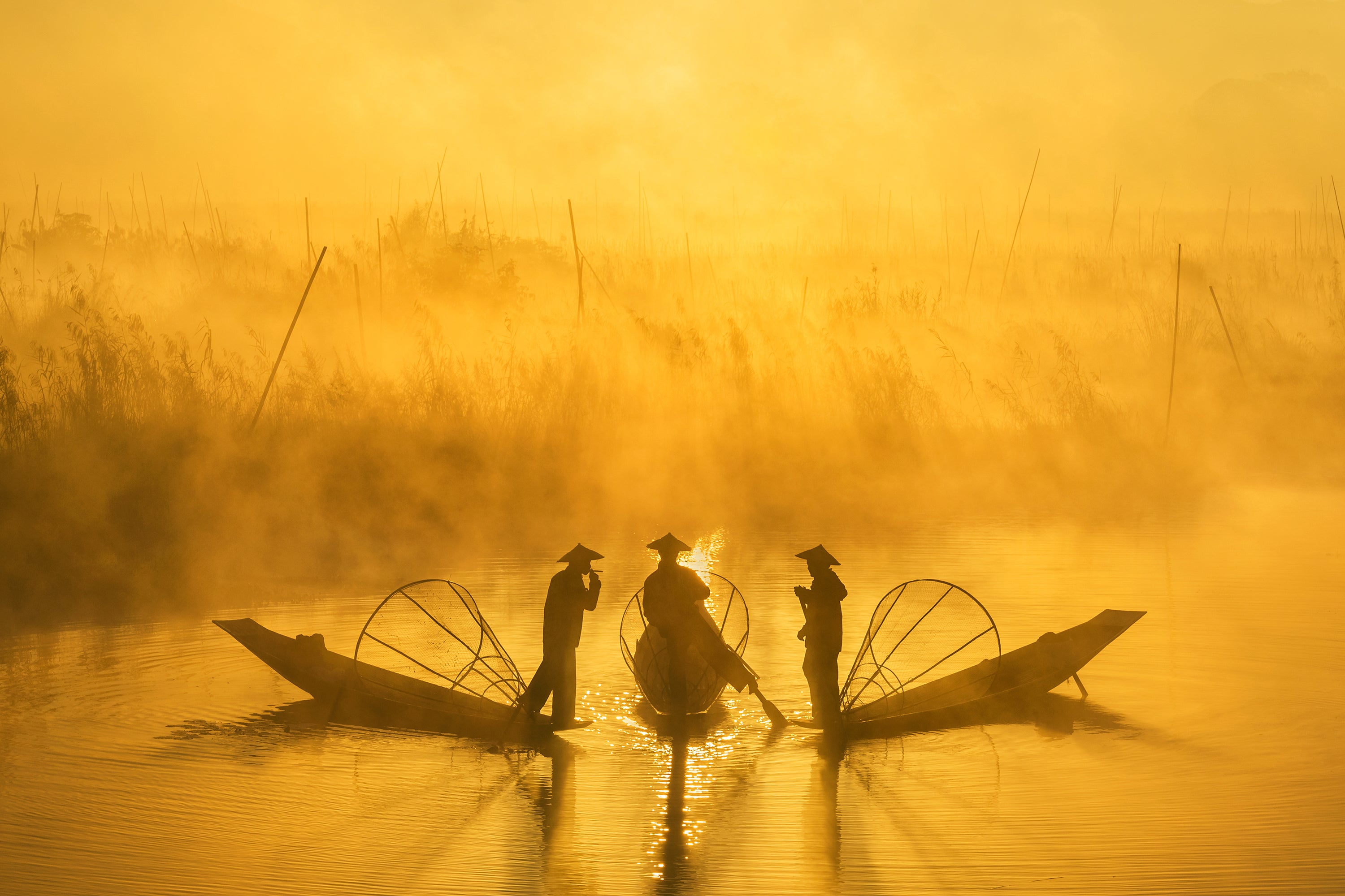 Golden Sunrise in Inle Lake